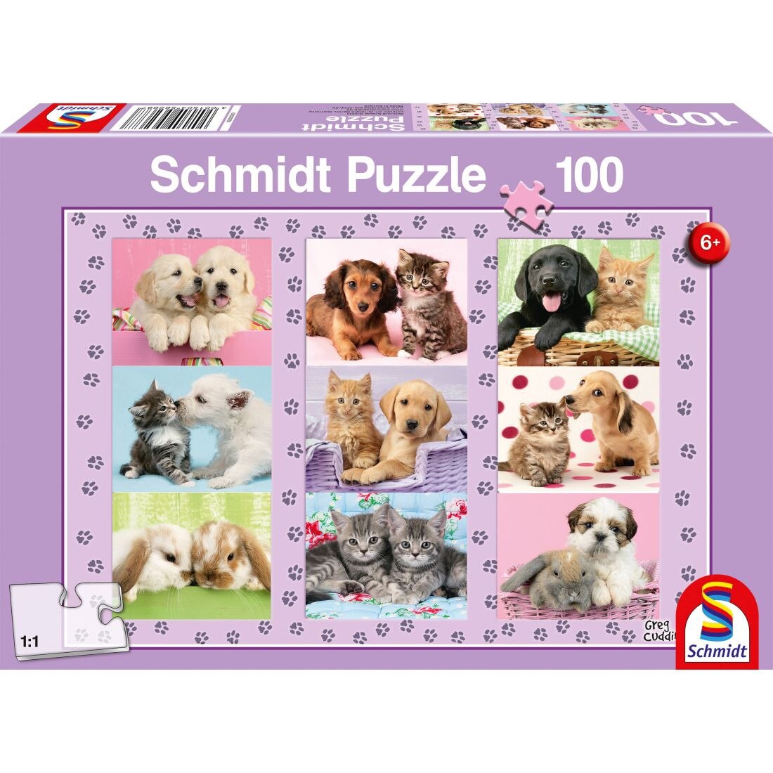 Puzzle Schmidt pentru copii 100 piese: Prietenii mei animale