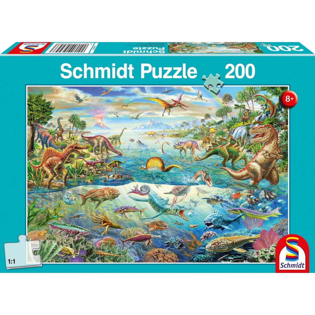 Puzzle Schmidt pentru copii 200 piese: Descopera dinozaurii