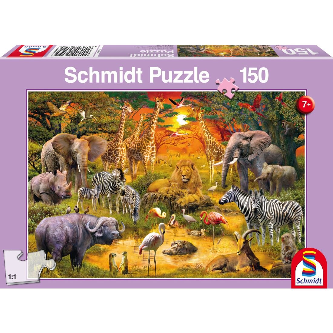 Puzzle Schmidt pentru copii 150 piese: Animale in Africa