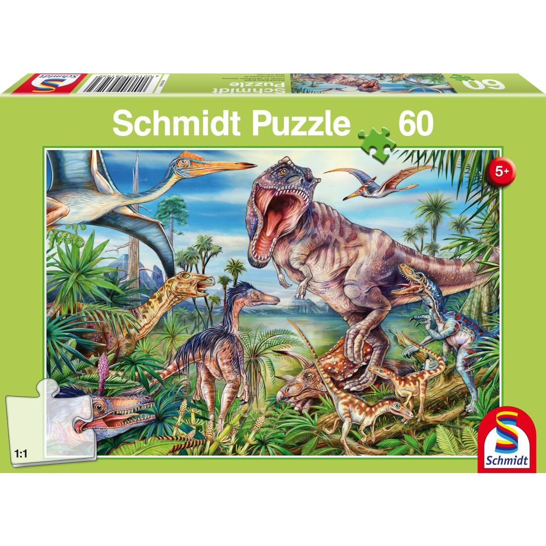 Puzzle Schmidt pentru copii 60 piese: Intre dinozauri