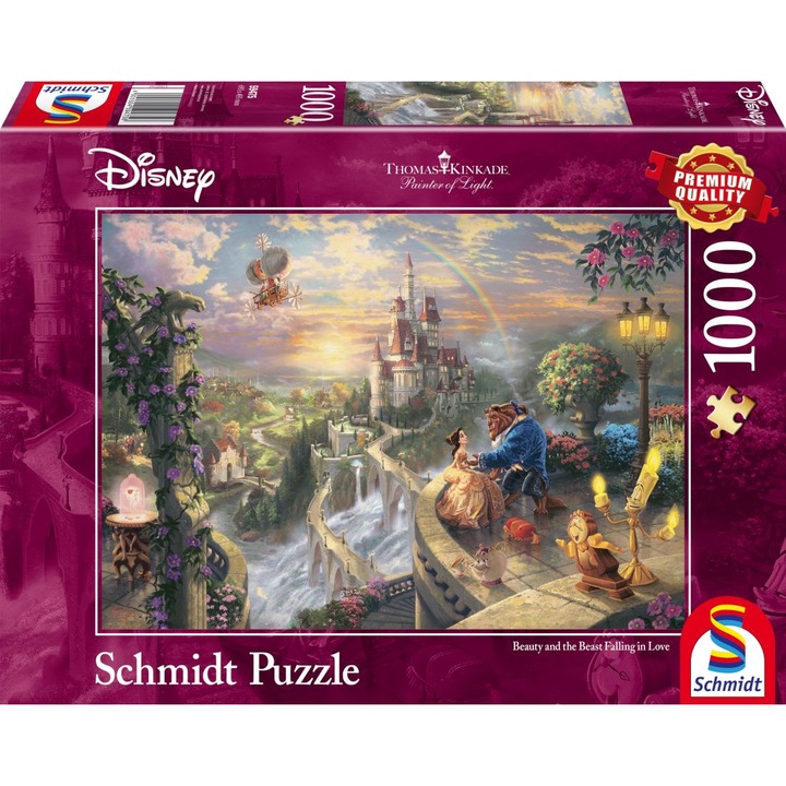Puzzle Schmidt 1000 piese Disney Thomas Kinkade: Disney Frumoasa si Bestia