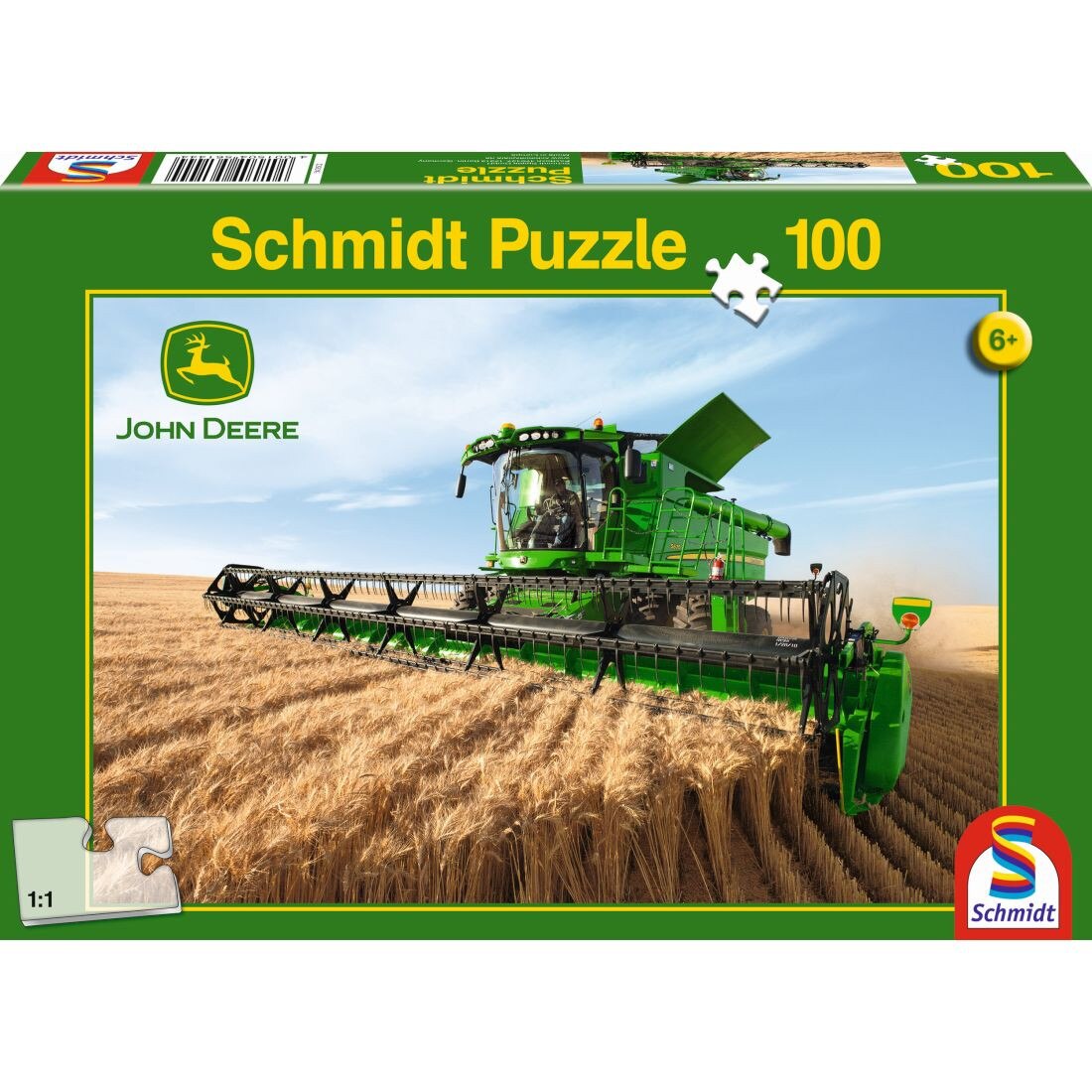 Puzzle Schmidt pentru copii 100 piese John Deere: Combina agricola