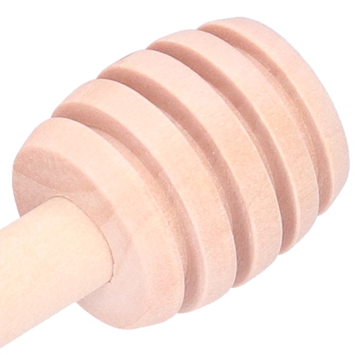 Set 24 betisoare din lemn pentru miere cu caneluri, natural, 13cm