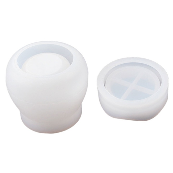 Mold de silicon pentru borcan de budinca cu capac, AMRINUGL, utilizare versatila, demontare usoara, 1 bucata