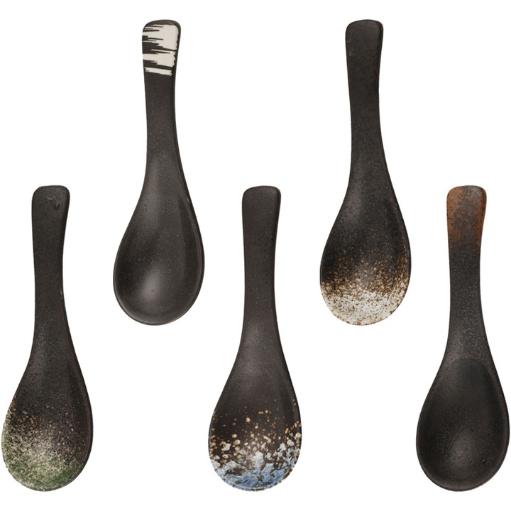 Set 5 linguri supa HERUSI ceramica multicolor 15cm