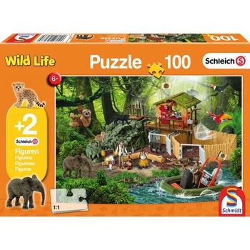 Puzzle Schmidt pentru copii 100 piese Schleich: Statia de cercetare al lui Croco Puzzle Schmidt pentru copii 100 piese Schleich: Statia de cercetare al lui Croco