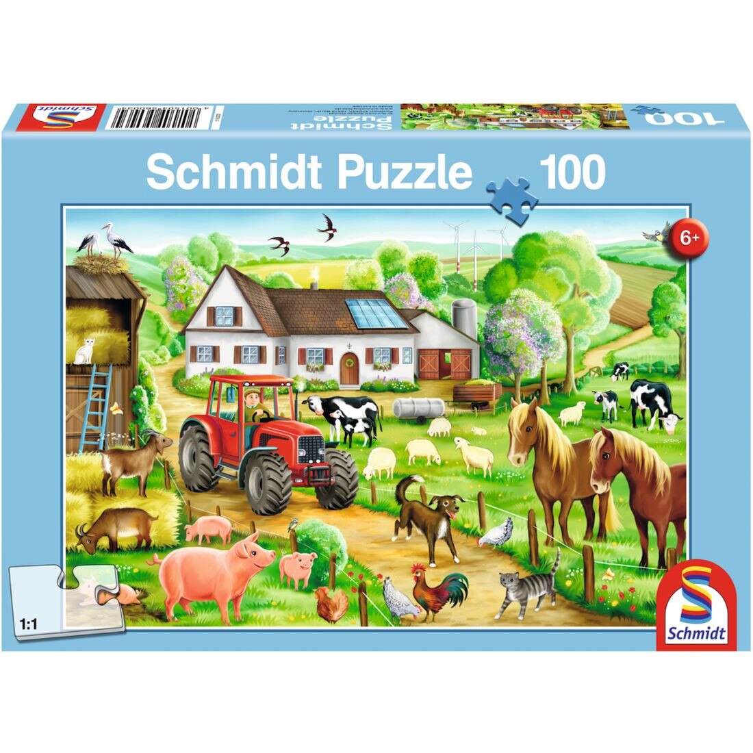 Puzzle Schmidt pentru copii 100 piese: O ferma vesela
