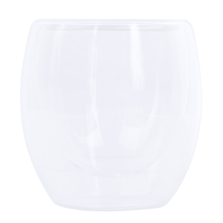 Duplafalú üveg, üveg, átlátszó, 350ml