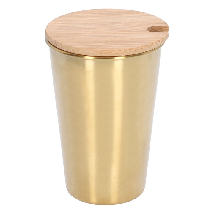 Стъкло, неръждаема стомана, 300 мл, злато