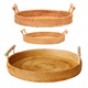 Set 3 Cosuri din Rattan, Culoare Naturala, Multifunctionale, Usor de Transportat