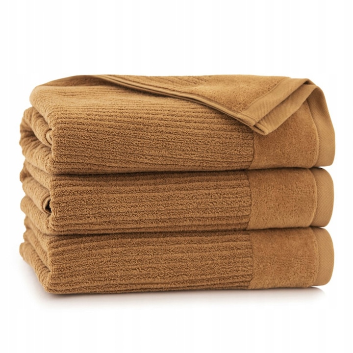 Prosop De Baie, Softimi, Zen Plush Premium, Bumbac Egiptean 100% Frotte 450 g/m2, Moale Si Absorbant, Ideal Pentru Baie Si Hotel, Produs Premium Fabricat In Polonia, 70 x 140 cm, Maro Deschis