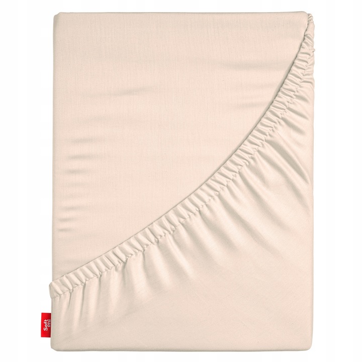 Cearsaf Cu Elastic Jersey, Softimi, 200x200 100% Bumbac Gros Bumbac Lustruit, Elastic, Hipoalergenic, Bej