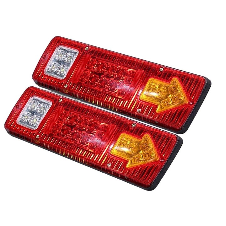 LED hátsó lámpa készlet, 19 LED, 2db készlet, lakókocsihoz, utánfutóhoz, furgonhoz, motoros szánhoz