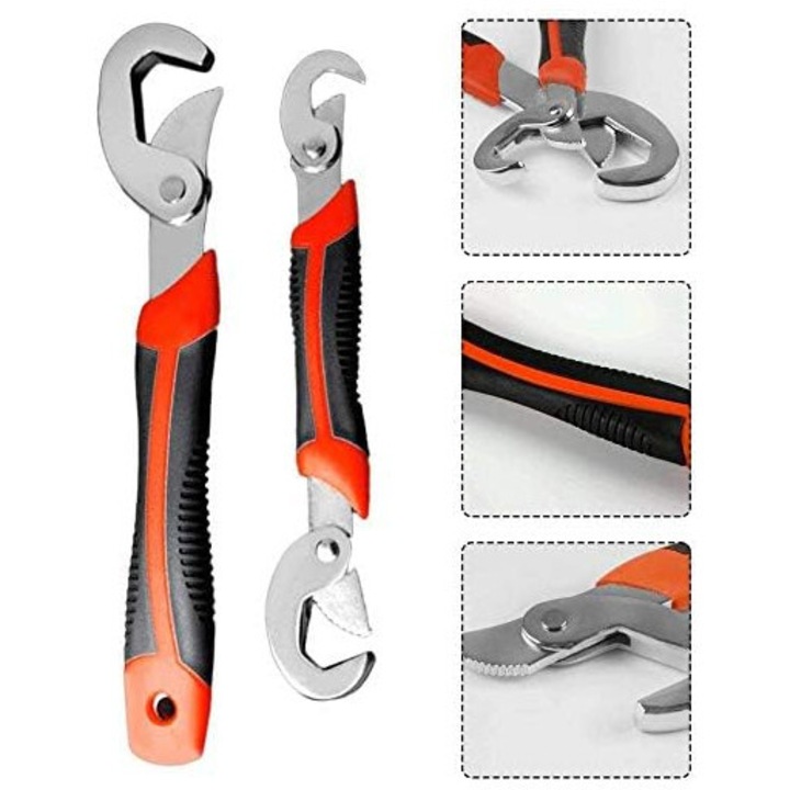 Set chei universale, Enforose, 2 piese, ajustabile, aluminiu, rezistent la uzura