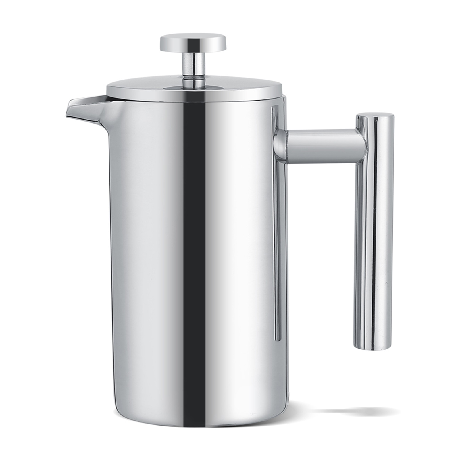 Cafetiera din otel inoxidabil, 350ml, dublu perete, argintiu, 7.5x17cm