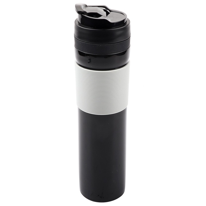 350ml portabil cafetiera presa sticla ceai cafetiera ceasca apa potabila pentru calatorii negru