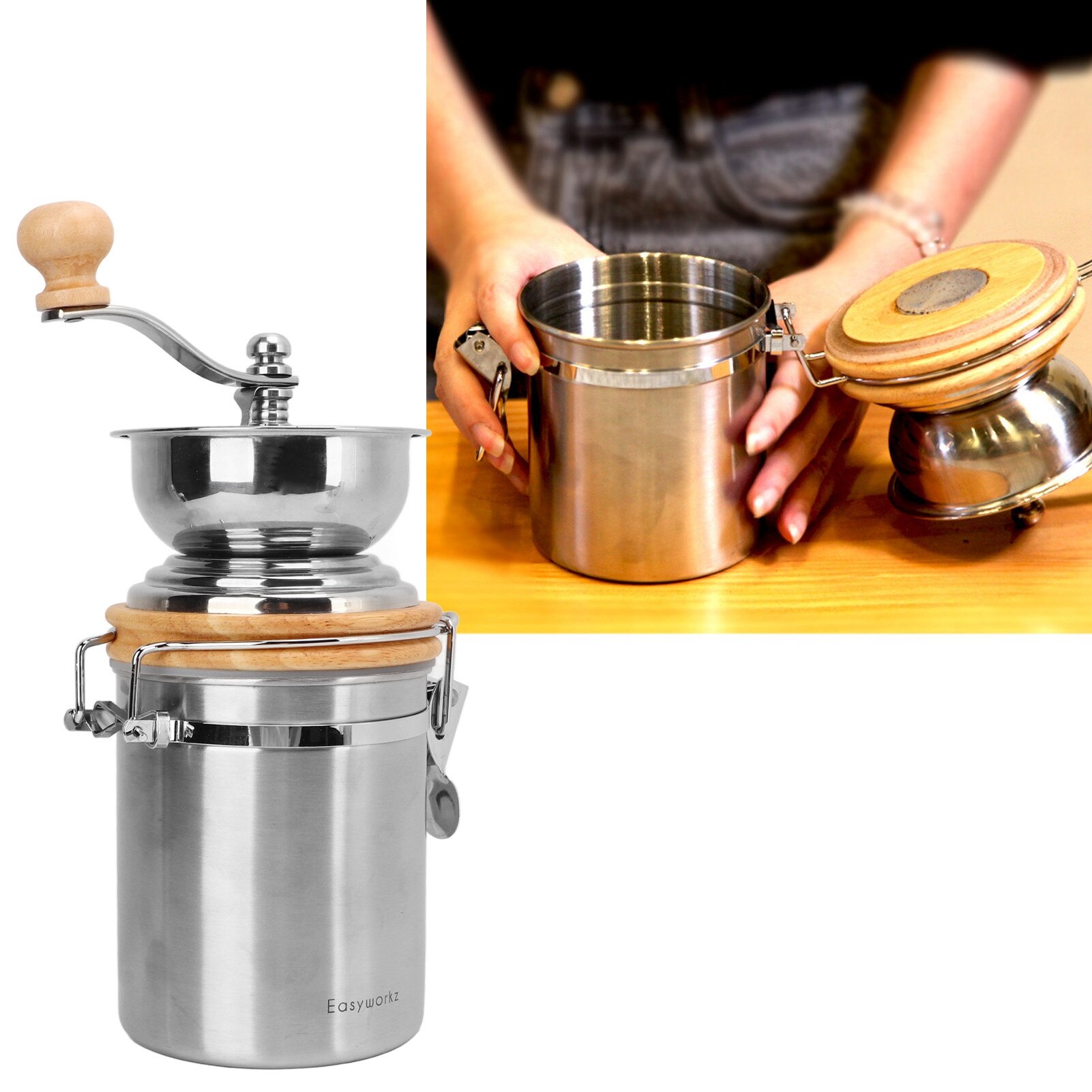 Rasnita manuala vintage, inox, functionare silentioasa, capacitate