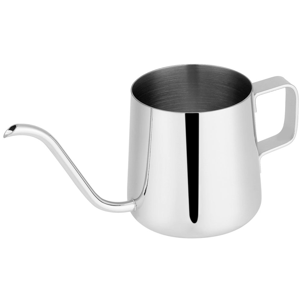 Cafetiere Gooseneck Enforose, design portabil, mana ergonomica, inox, 250mL, argintie