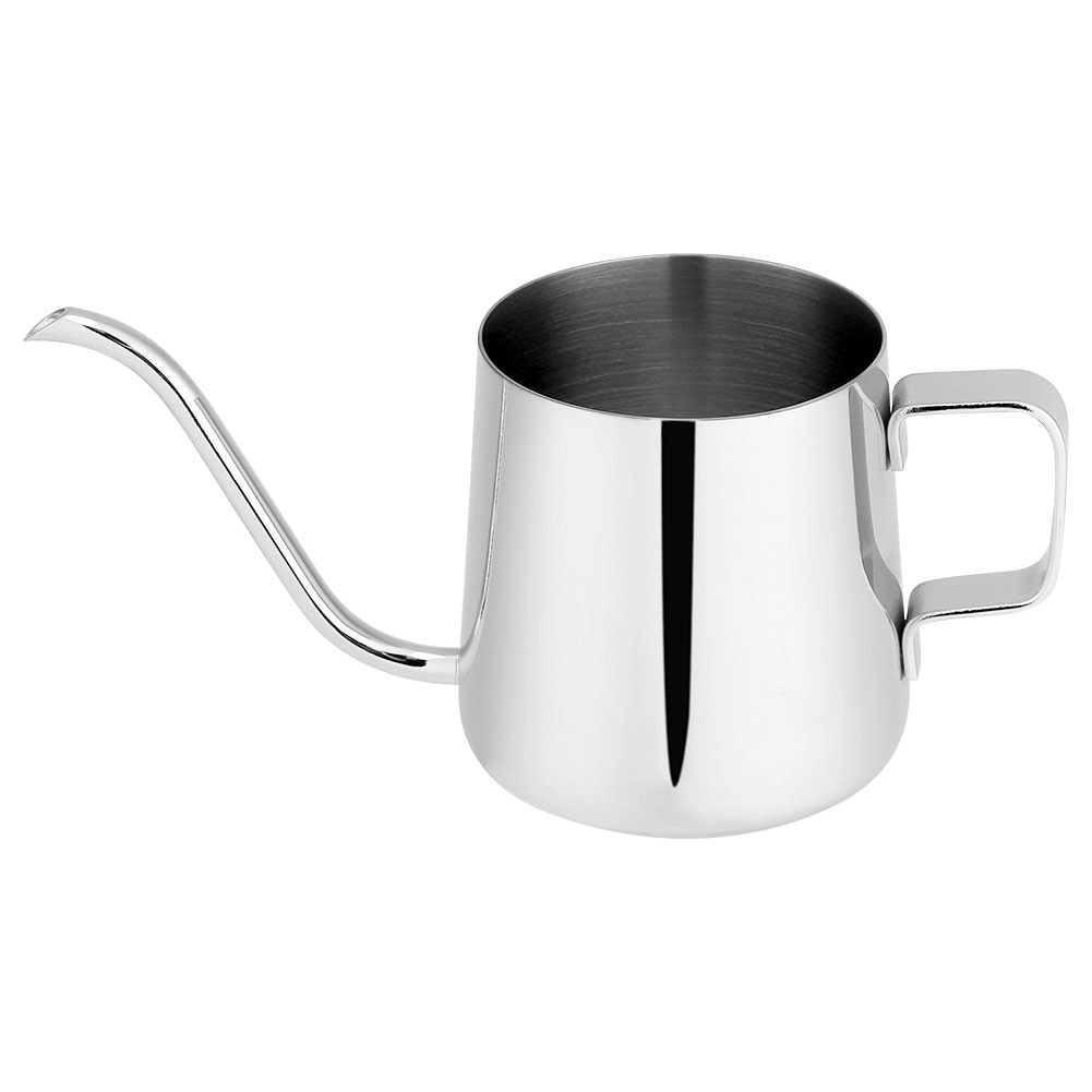 Cafetiere Gooseneck Enforose, design portabil, mana ergonomica, inox, 250mL, argintie
