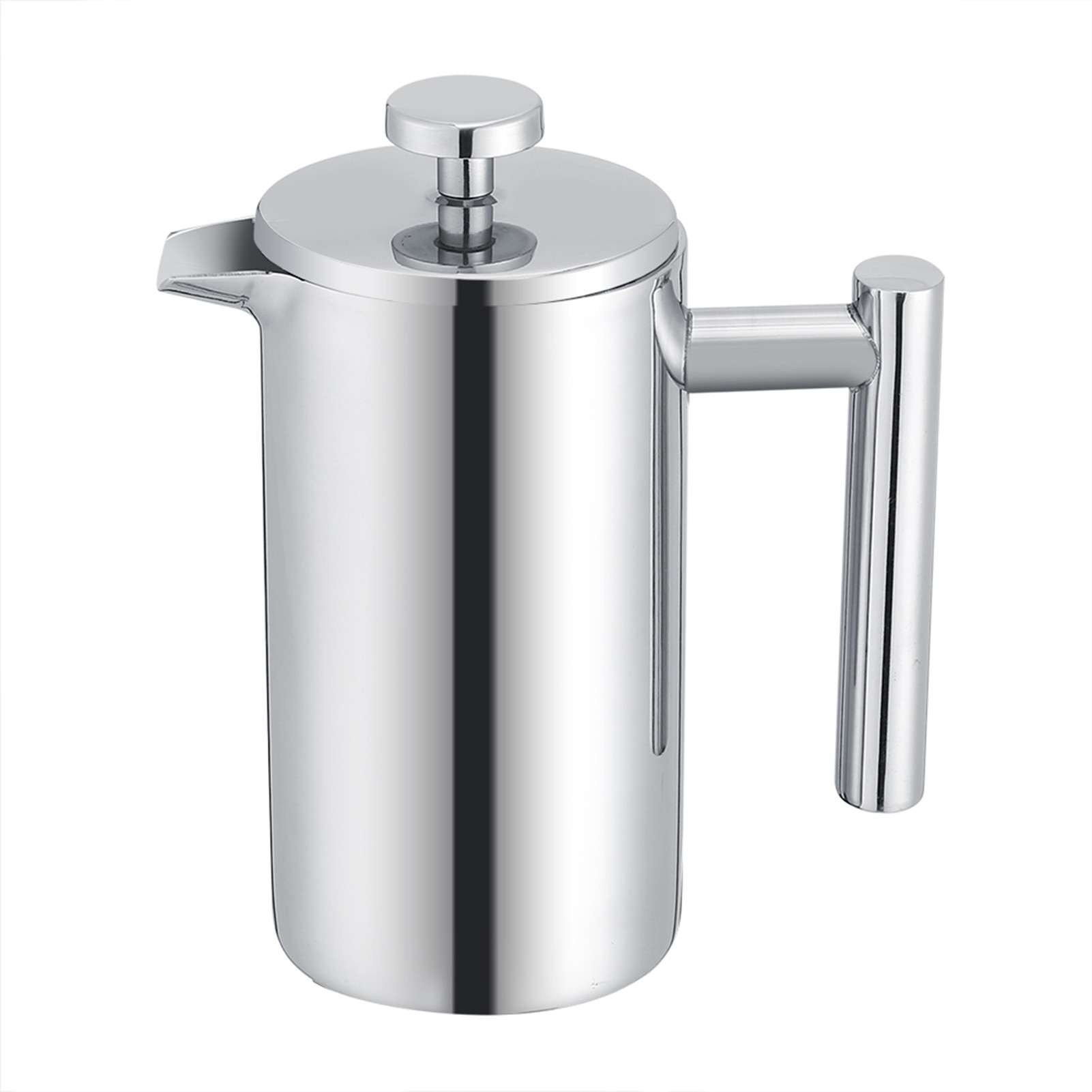 Cafetiera din otel inoxidabil, 350ml, dublu perete, argintiu, 7.5x17cm