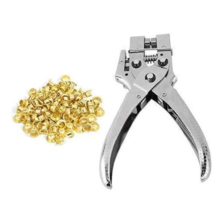 Клещи за пробиване на дупки за работа с кожа и ремонт на дрехи, Многофункционални, издръжливи, метални, 4 мм