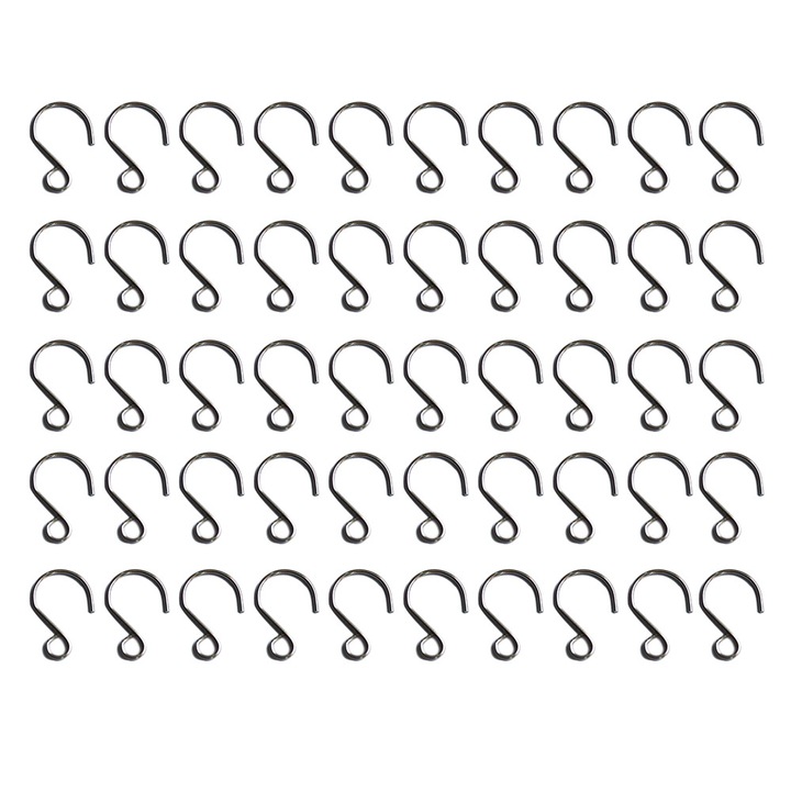 Set 50 carlige suspendare note muzicale, otel inoxidabil, argintiu
