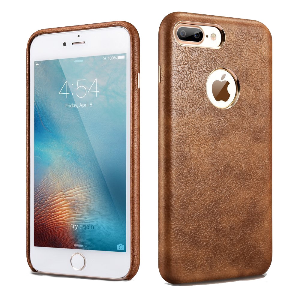 Husa iPhone 7 Plus, Xoomz Liquid Series, din piele, tip back cover, culoare Maro