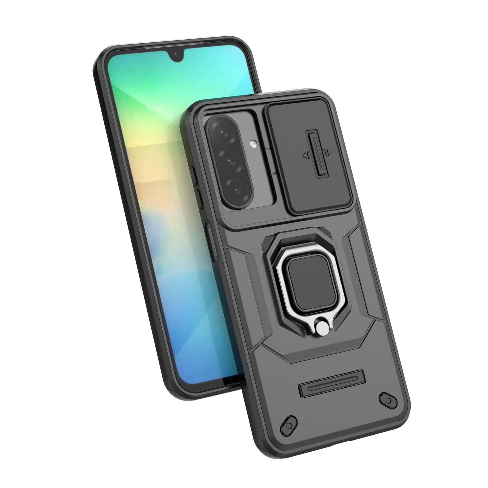 Husa de telefon mobil Armura rezistenta la socuri compatibila cu Samsung Galaxy A26 5G cu protectie a camerei, Negru