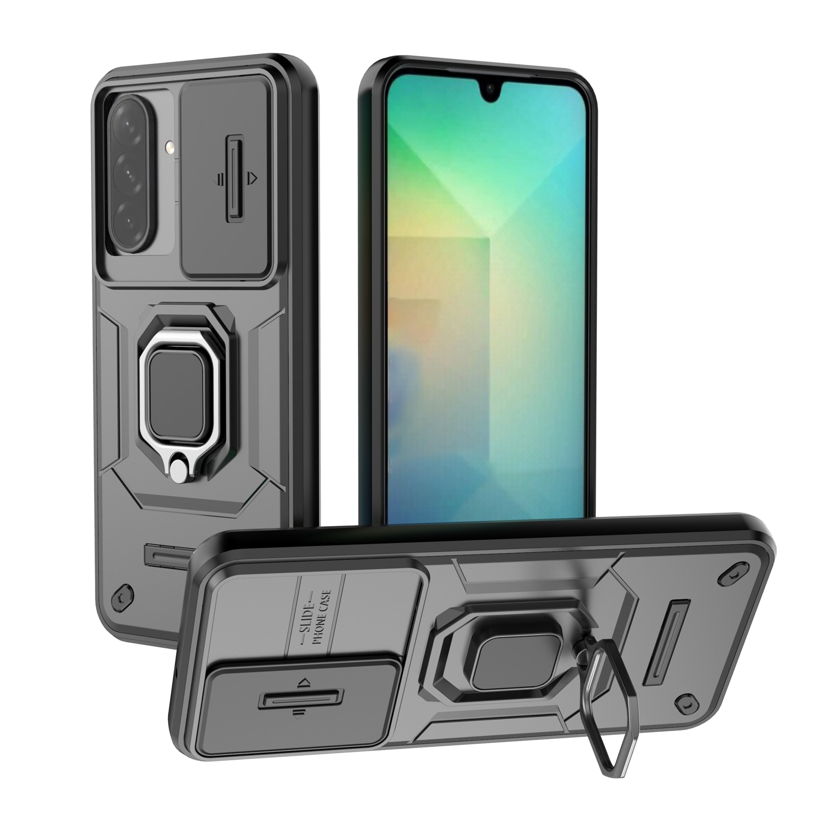 Husa de telefon mobil Armura rezistenta la socuri compatibila cu Samsung Galaxy A26 5G cu protectie a camerei, Negru