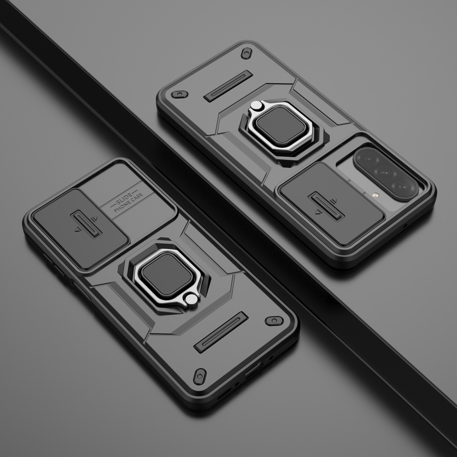 Husa de telefon mobil Armura rezistenta la socuri compatibila cu Samsung Galaxy A26 5G cu protectie a camerei, Negru