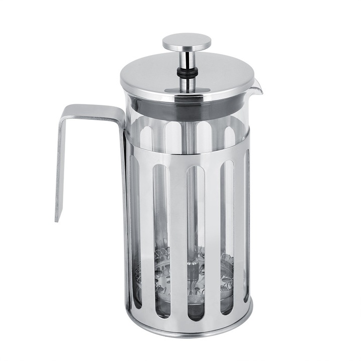French Press kávéfőző boroszilikát üveg rozsdamentes acél tetővel 350ml