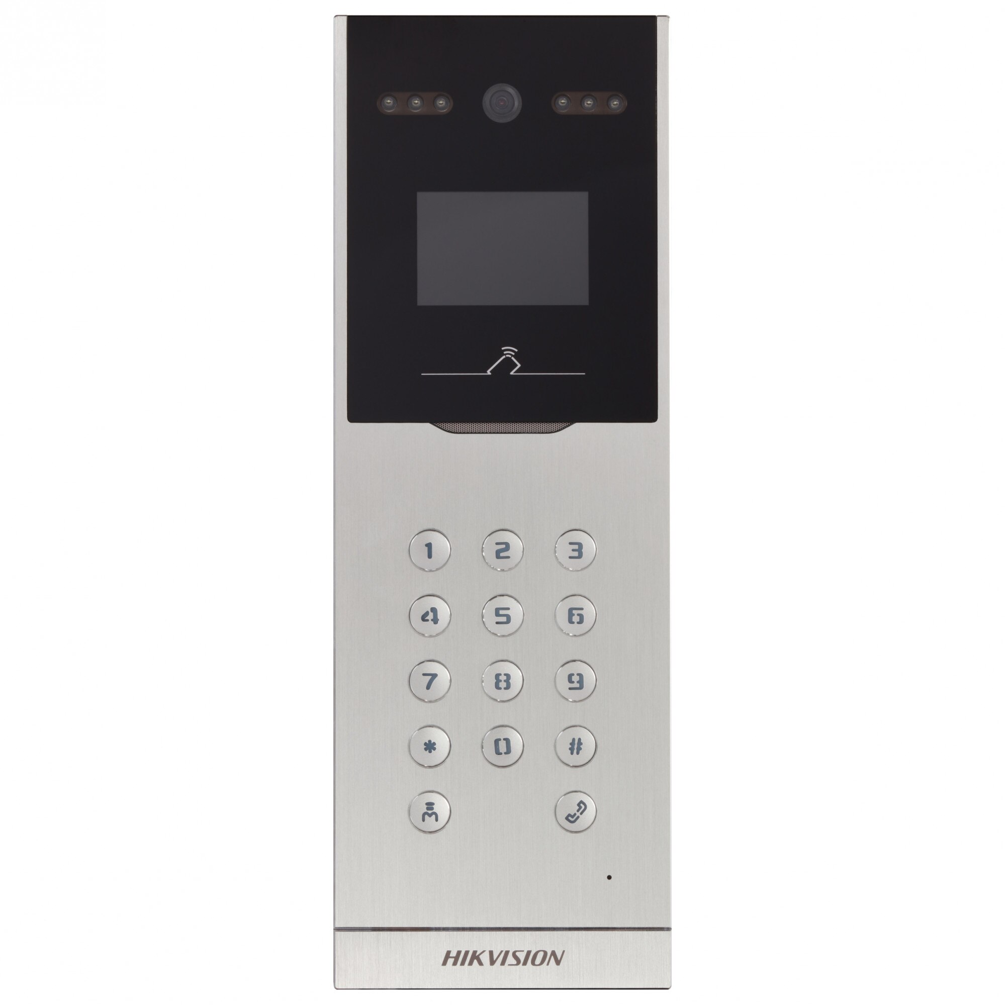 Post videointerfon color cu cititor ID Hikvision DS-KD8002-VM, Display 3.5