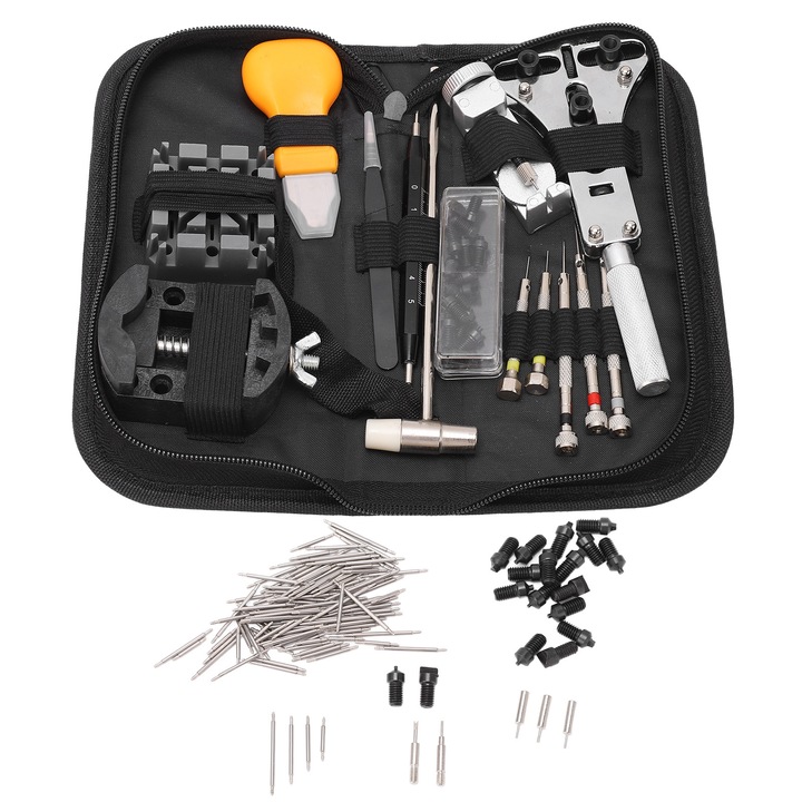 Set unelte reparat ceas AMRINUGL otel inoxidabil negru argintiu