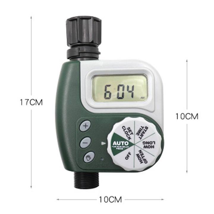 Temporizator digital pentru stropire AMRINUGL, programabil, cu afisaj LCD, alimentat cu baterie, durata de viata lunga a bateriei