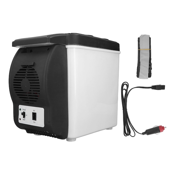Frigider auto portabil 6L multifunctional, alimentare 12V, zgomot redus, interior alimentar