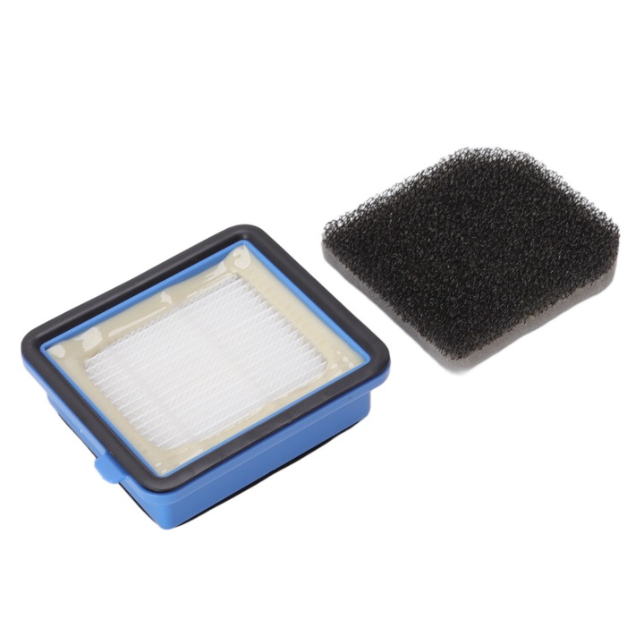 Set filtre aspirator compatibil AEG QX6 QX7 QX8 2, ABS, negru-gri, 2x filtre principale 2x filtre bumbac