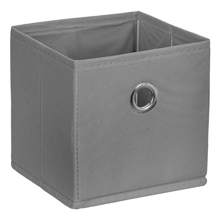 Кутия за съхранение, текстилна, сива, 15x15x15 см, MYONNA IT & E-COMMERCE ®