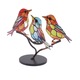 Pasari din sticla colorata cu simbolul dragostei, sculpturi unice, set decorativ, multicolor, 30x45cm