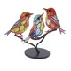 Pasari din sticla colorata cu simbolul dragostei, sculpturi unice, set decorativ, multicolor, 30x45cm
