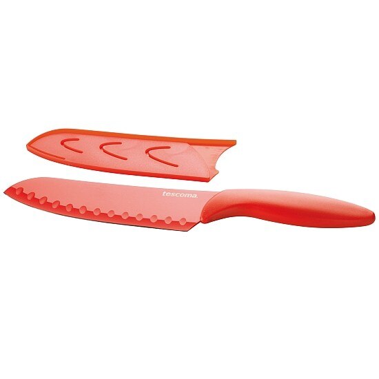 Cutit japonez cu teaca Presto Tone Tescoma 16 cm rosu