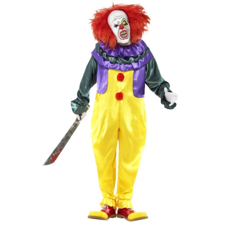 Costum clown horror clasic cu masca adultiXL
