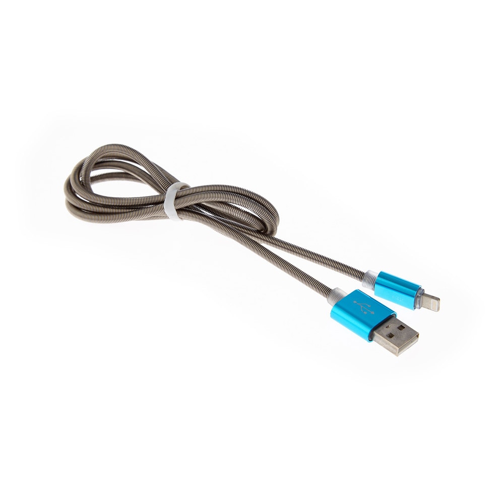 Cablu Date / Incarcare pentru IPhone, Metalic, Argintiu-Albastru
