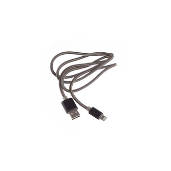 Cablu de date / Incarcare pentru IPhone, 1 metru, Metalic, Negru-Gri Cablu de date / Incarcare pentru IPhone, 1 metru, Metalic, Negru-Gri