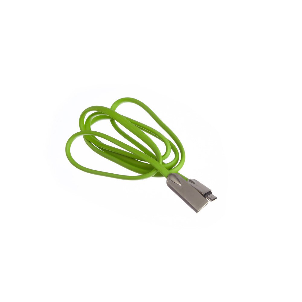 Cablu de date / Incarcare MicroUSB, 1 metru, Gumat, Verde
