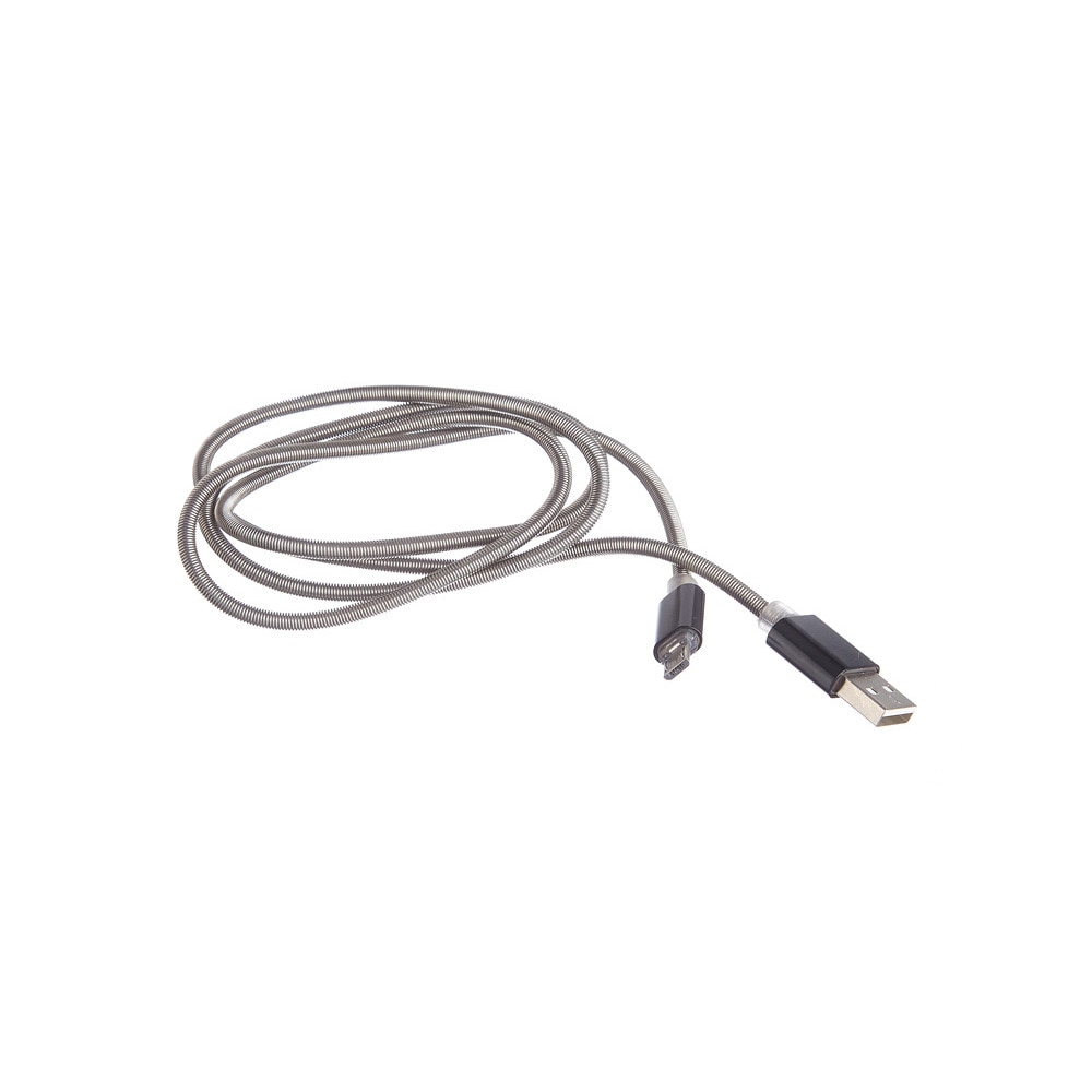 Cablu de date / Incarcare MicroUSB, 1 metru, Metalic, Gri