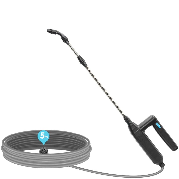 Електрическа градинска пръскачка, Stnqtsrv, 23,6 инча, 5 м маркуч, 3 дюзи, акумулаторна