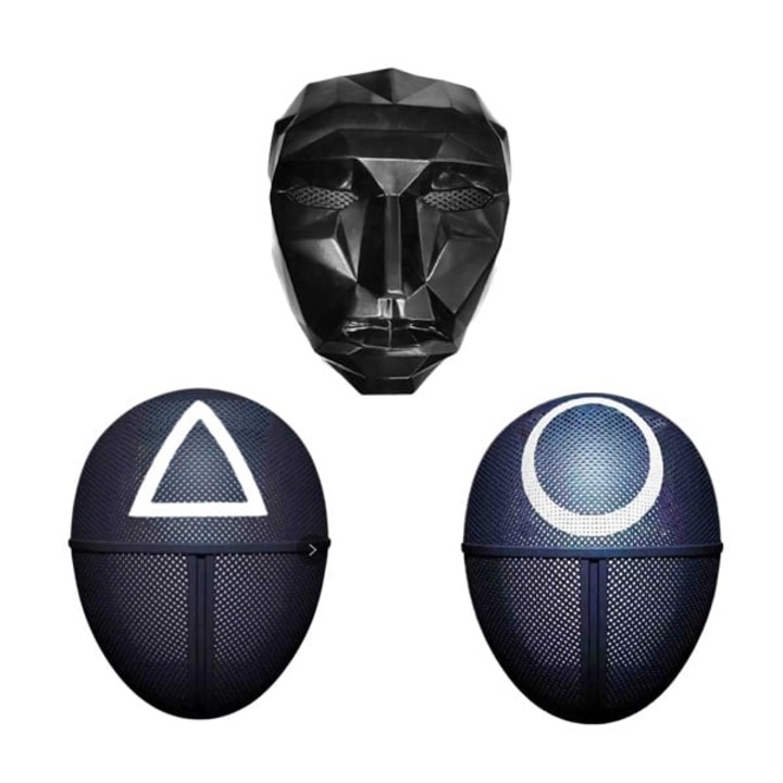 Три карнавални маски, игра на калмари, модел с кръг, триъгълник и модел на водач, пластмасови