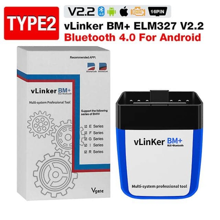Тестер Bmw BimmerCode Bluetooth BimerLink vLinker BM+ Android IOs AutoFULL