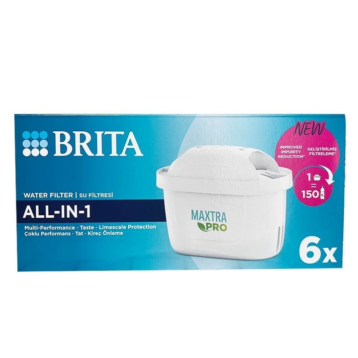 6 db-os Maxtra PRO Pure Performance szűrőkészlet, Minden az egyben, 6 db-os vízszűrő betét, Űrtartalom: 150 liter