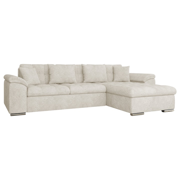 Coltar rabatabil Dino Dreapta, MIRJAN 24, ecru, 160x280x76 cm